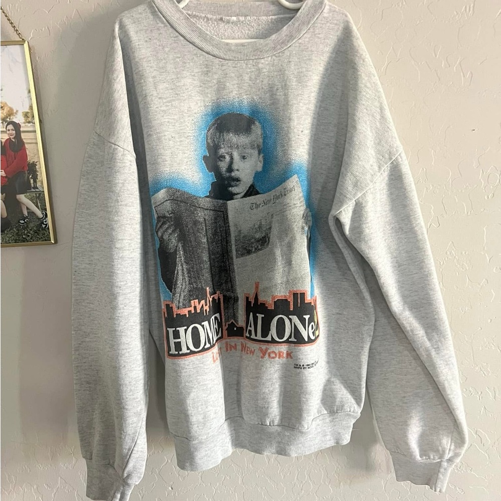 Gray Home Alone Graphic Sweater
